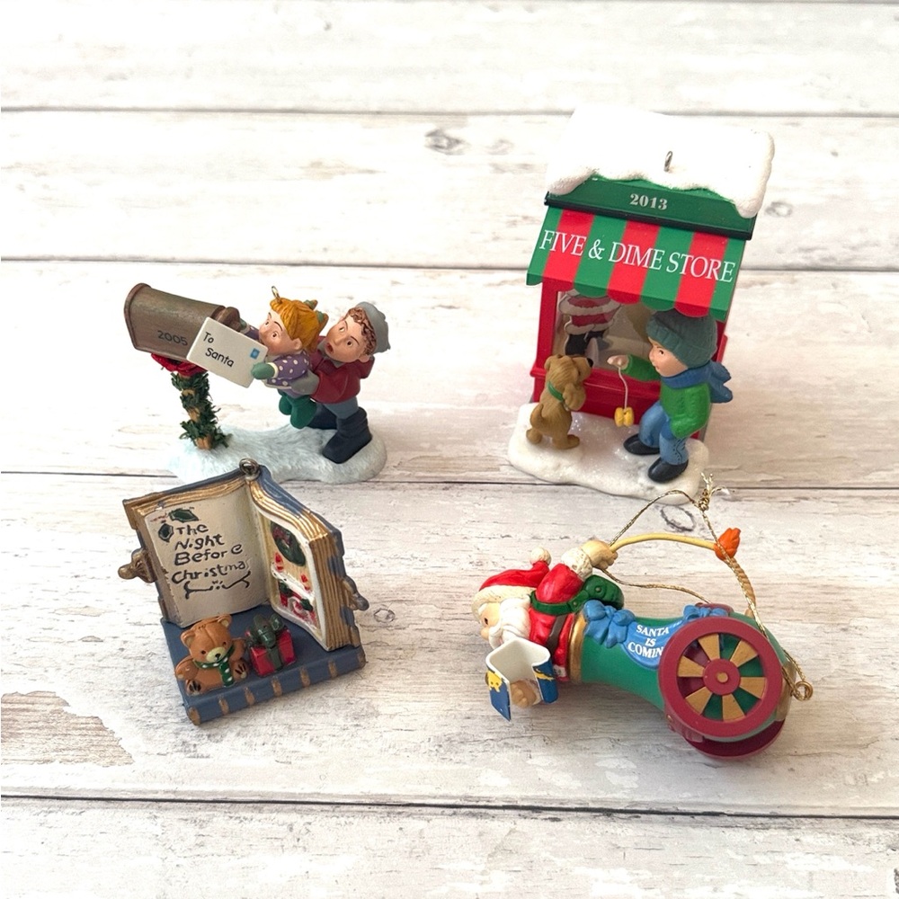 Hallmark Christmas Ornaments Holiday Tree Decorations Bundle Collectible Set 4ct